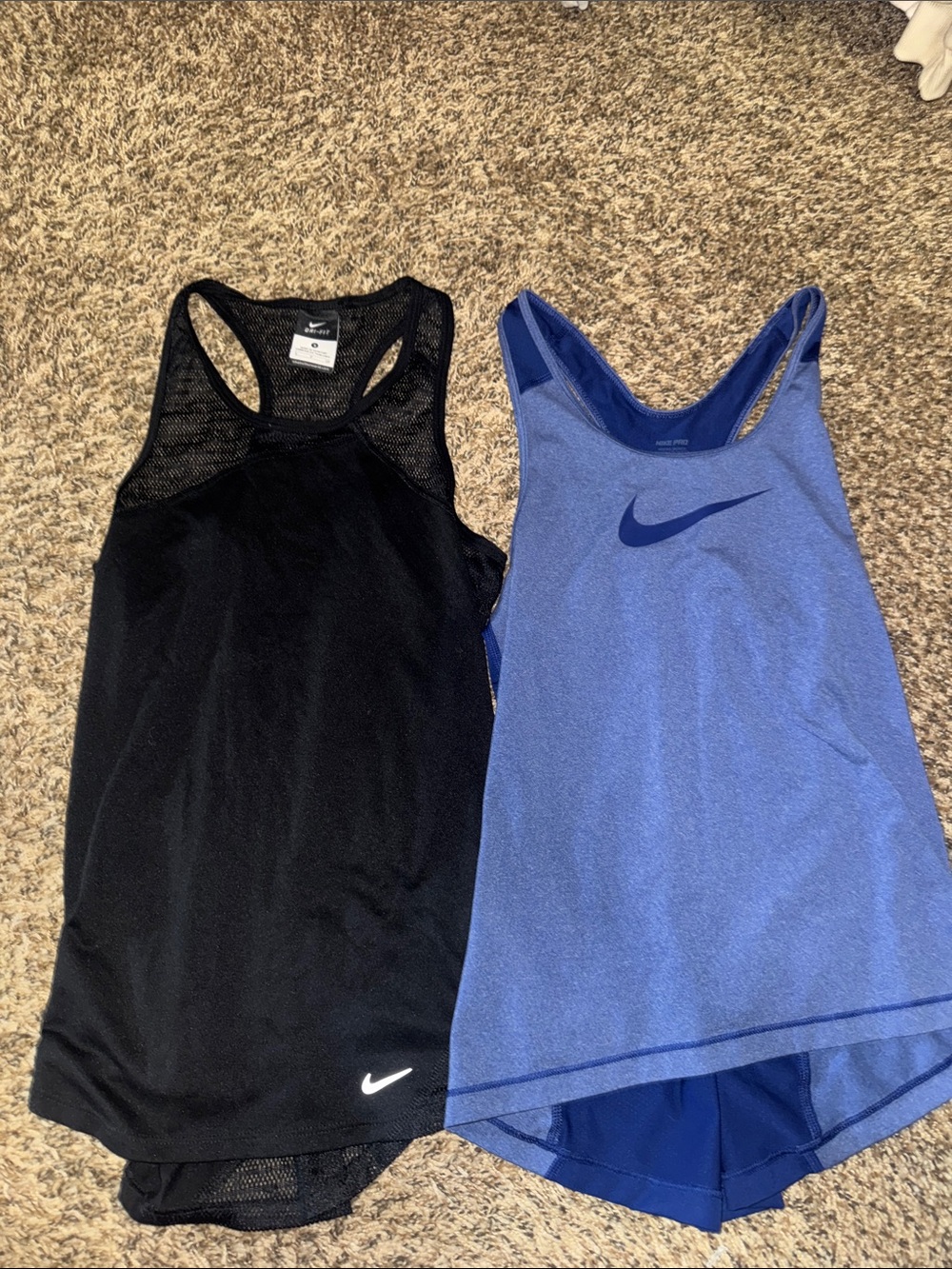 Nike Racerback Tank Tops - Black & Blue